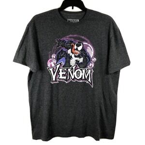 Men's MARVEL Venom Spiderman‎ Gray Short Sleeve T-shirt XL EUC